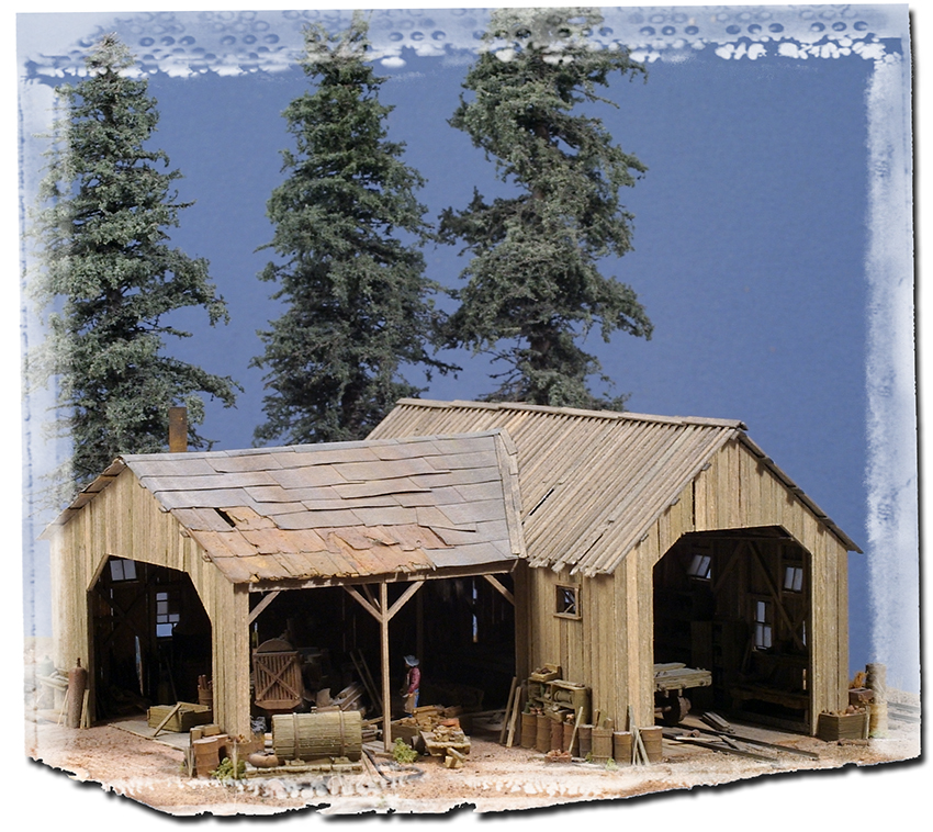 HO Scale Logging and Tractor Repair Shed